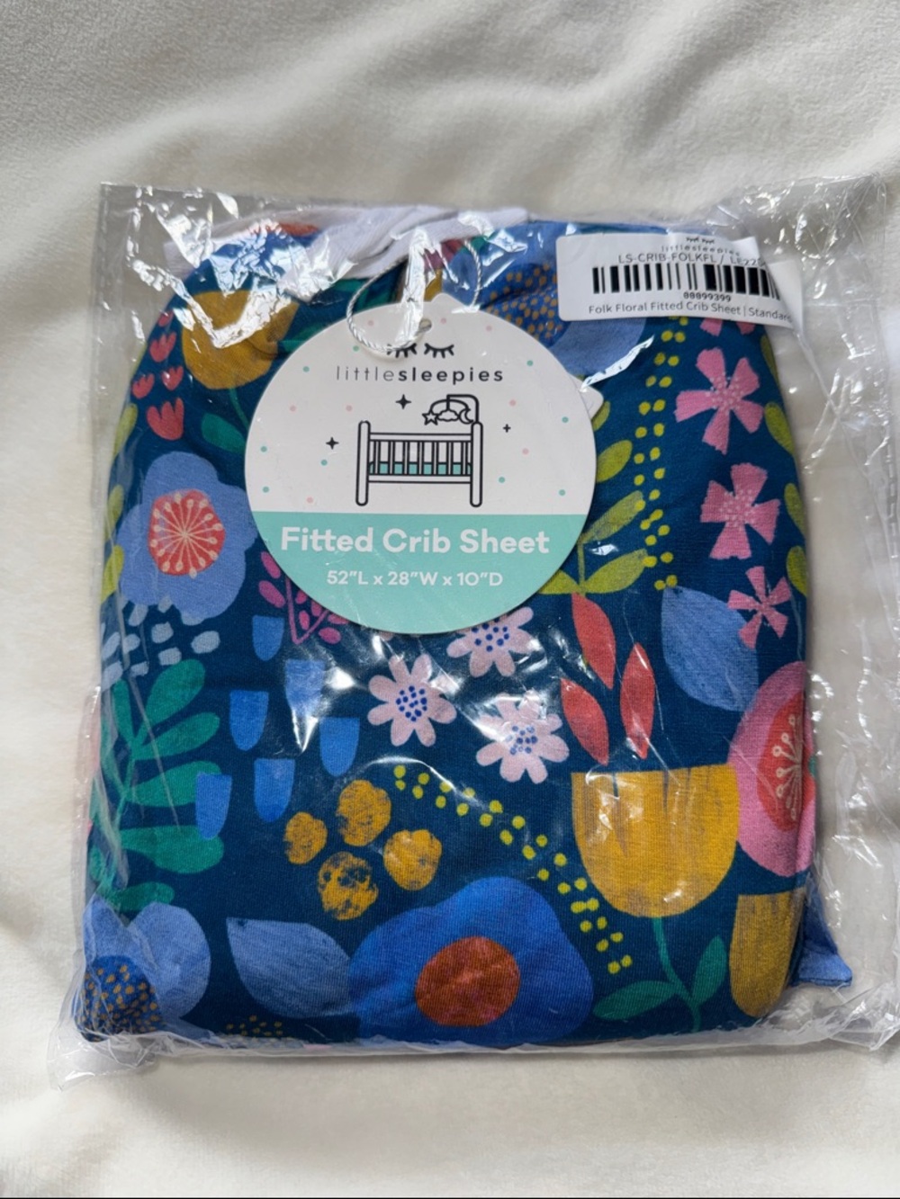 Little Sleepies Navy Floral Pattern Fitted Crib Sheet